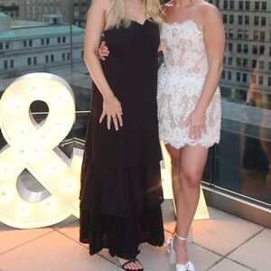 Drop Waist Tiered Maxi Dress with slit